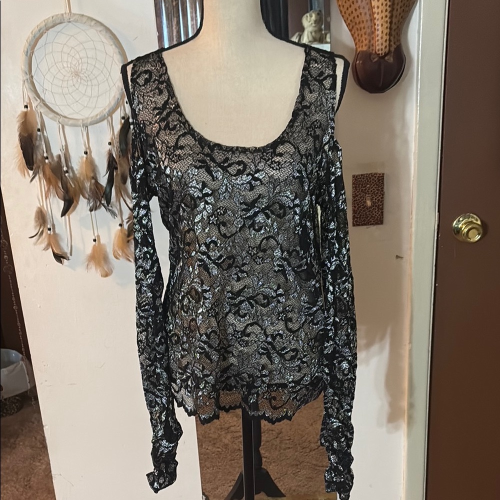 Elegant Black Lace Women's Top